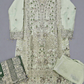 IZK moss green hand embroidered organza palazzo suit