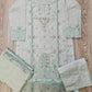 Baby blue and purple floral embroidery cotton shalwar kameez