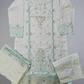 Baby blue and purple floral embroidery cotton shalwar kameez