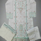 Baby blue and purple floral embroidery cotton shalwar kameez