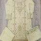 Chartreuse green and purple floral embroidery cotton shalwar kameez