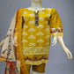 ZACH mustard yellow and silver embroidered cotton shalwar kameez