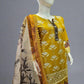 ZACH mustard yellow and silver embroidered cotton shalwar kameez