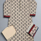 ALK cream colour floral print cotton shalwar kameez