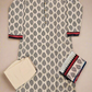 ALK cream colour floral print cotton shalwar kameez