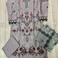 MB zinc grey and cherry red colour viscose shalwar kameez