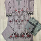 MB zinc grey and cherry red colour viscose shalwar kameez