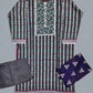 Black and flamingo pink colour winter collection khaddar fabric with khaddar shawl