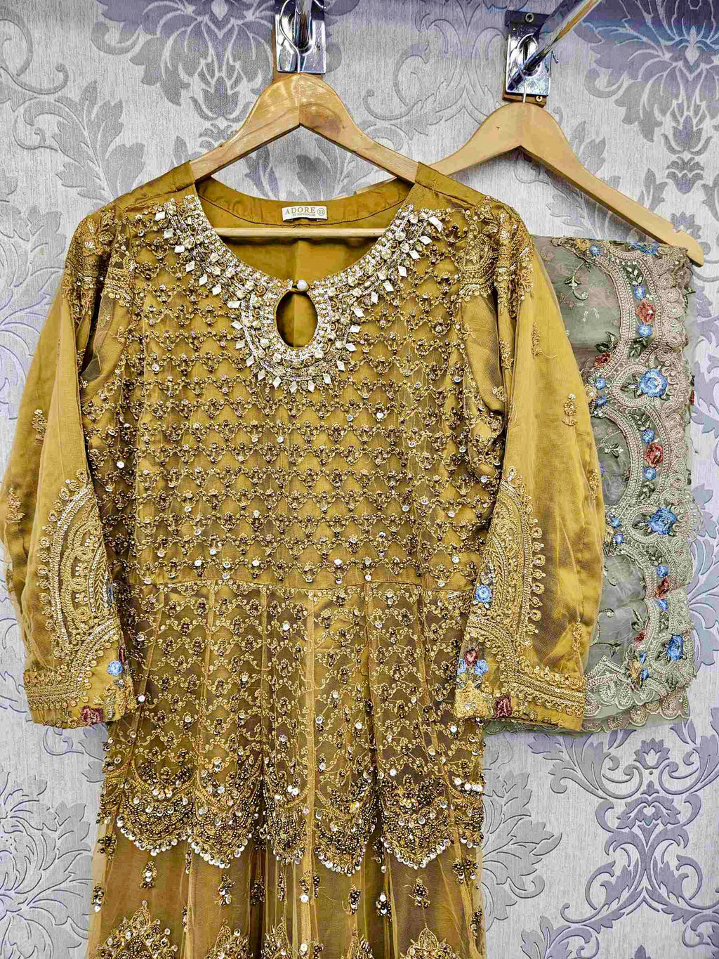 ZKA harvest gold colour hand embellished with pearls