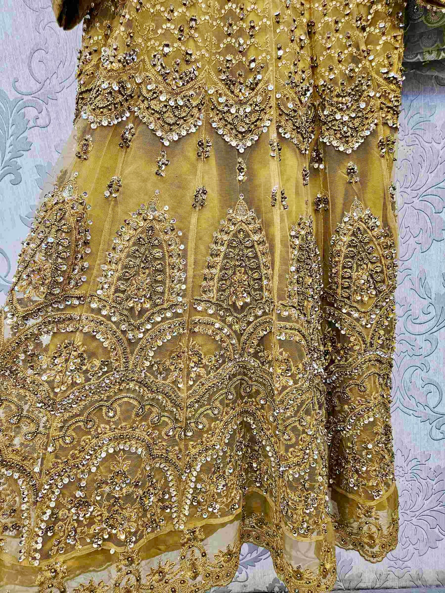 ZKA harvest gold colour hand embellished with pearls