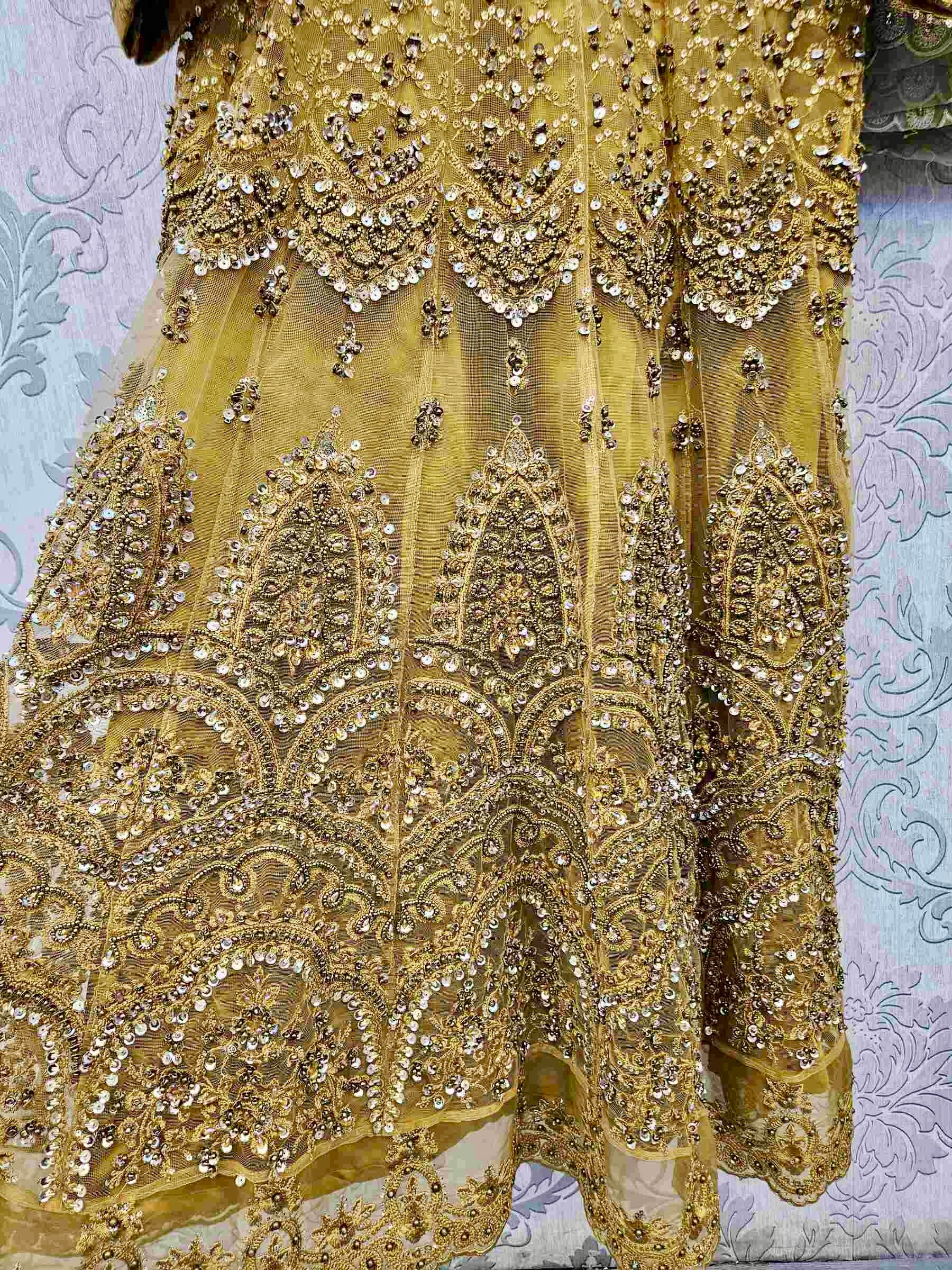 ZKA harvest gold colour hand embellished with pearls