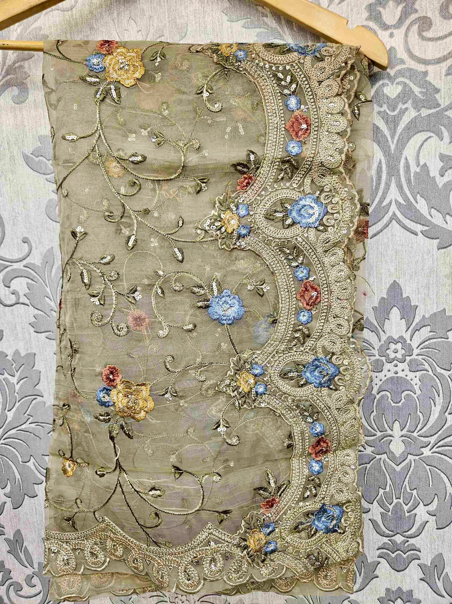 ZKA harvest gold colour hand embellished with pearls