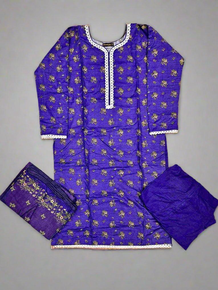 Purple colour winter collection khaddar fabric with khaddar shawl
