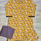 Honey mustard and brown floral print
