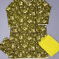 Dark Olive green and yellow floral print