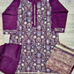 Mulberry purple bareeze embroidery