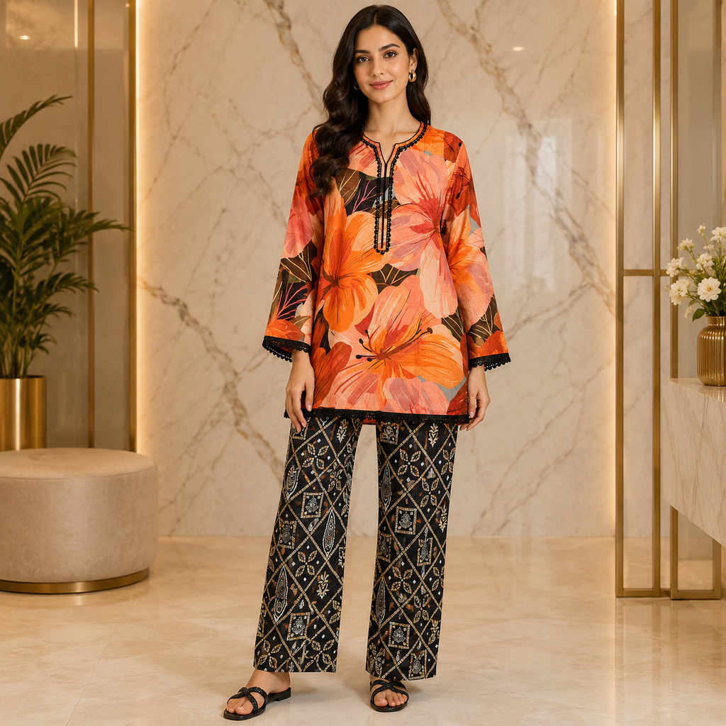 REG | The Co-Ord Collection | Women's 2 Piece Sets | 10 Colours & Designs | Floral Print Tops & Straight Leg Trousers | Casual & Everyday Wear