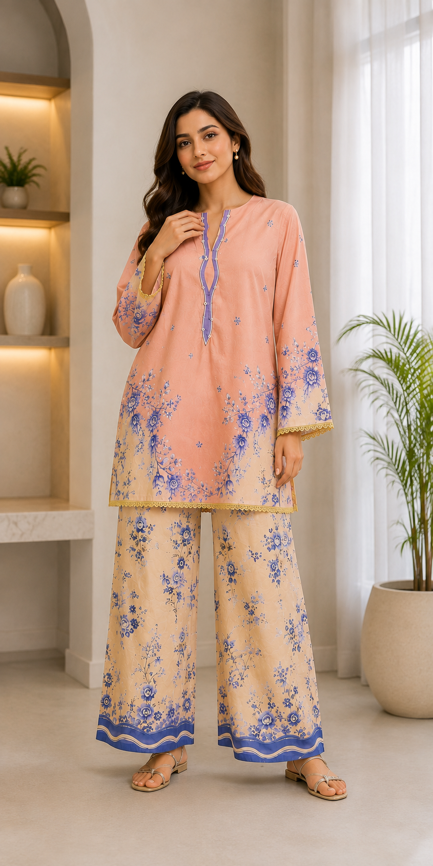 REG | The Co-Ord Collection | Women's 2 Piece Sets | 10 Colours & Designs | Floral Print Tops & Straight Leg Trousers | Casual & Everyday Wear