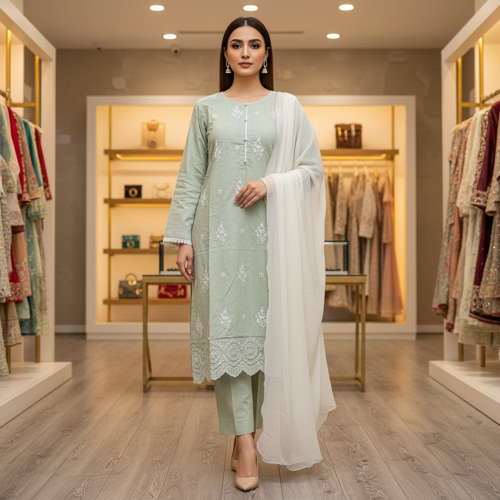 Textured Pastel Collection: Pastel Peach, Butter Yellow, Mint & Sage Shalwar Kameez | Everyday Eid Wear M to 8XL