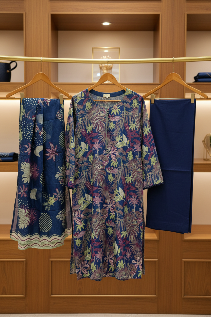 Midnight Tropics | Premium Printed Lawn | 3 Piece Suit | Summer Casual Wear