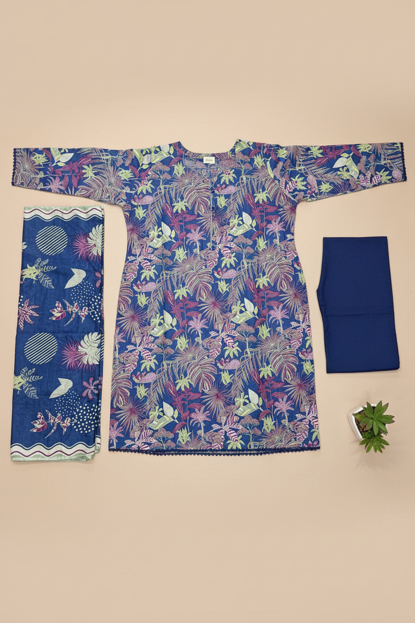 Midnight Tropics | Premium Printed Lawn | 3 Piece Suit | Summer Casual Wear