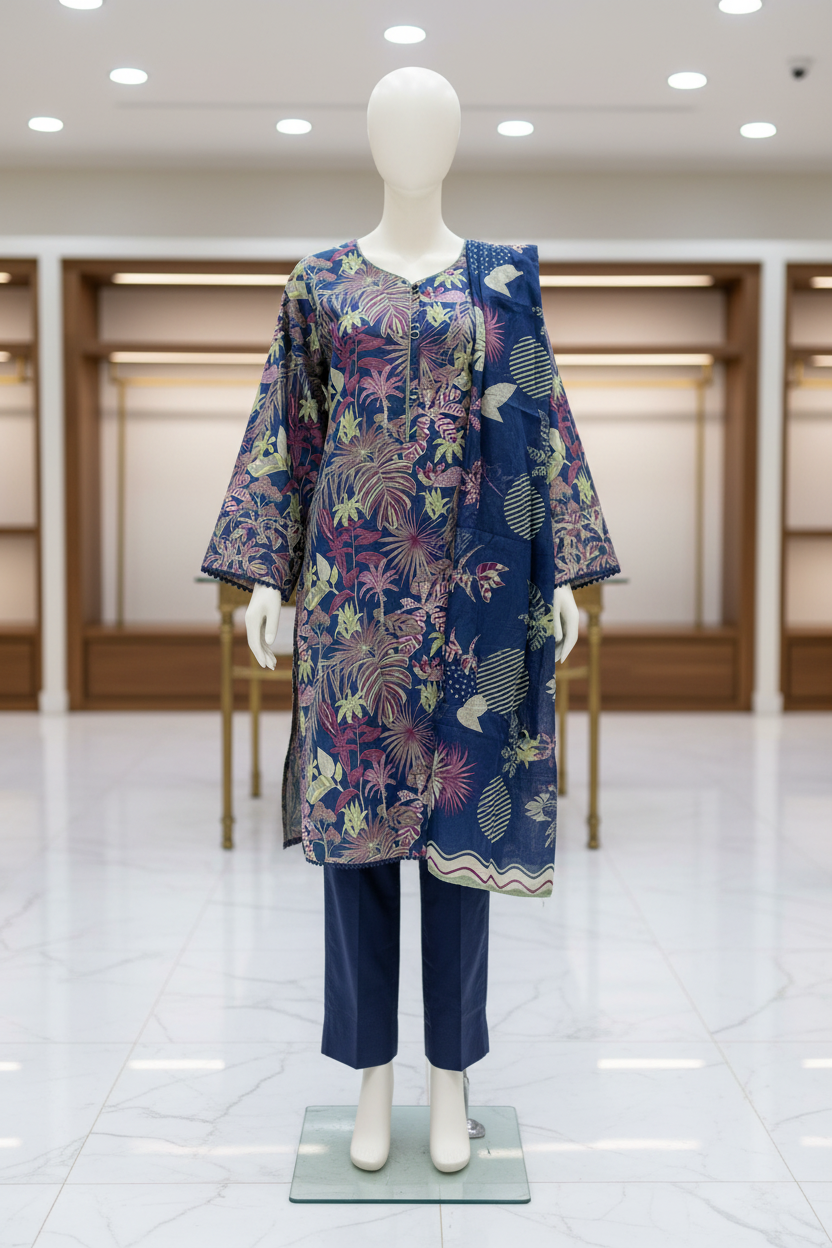 Midnight Tropics | Premium Printed Lawn | 3 Piece Suit | Summer Casual Wear