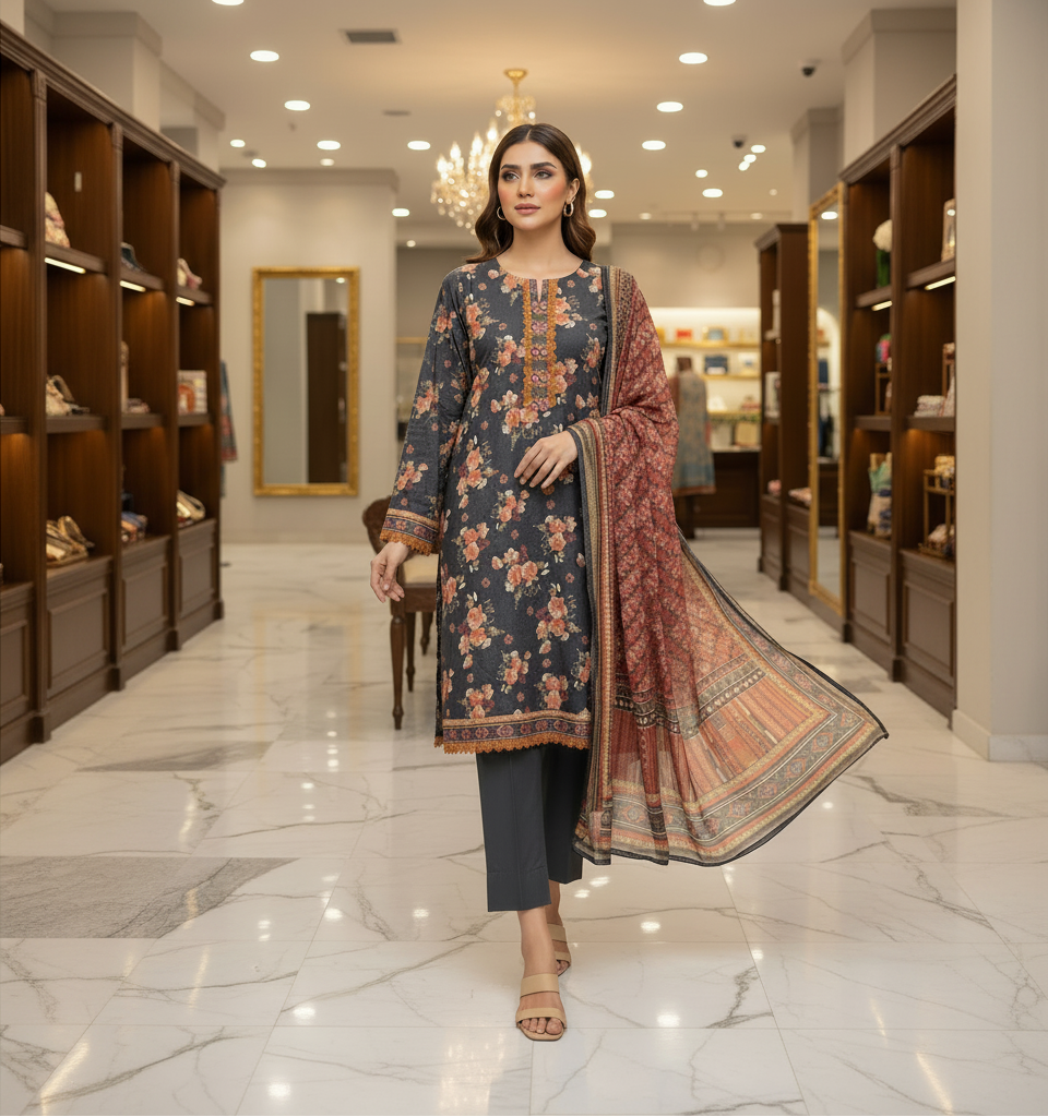 Autumn Ember | Premium Printed Lawn | 3 Piece Suit | Summer Casual Wear