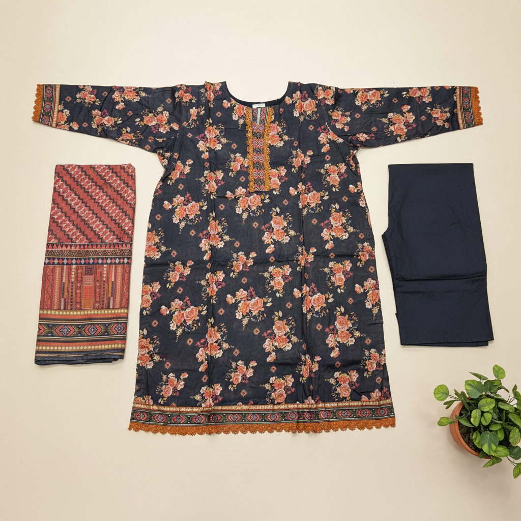 Autumn Ember | Premium Printed Lawn | 3 Piece Suit | Summer Casual Wear