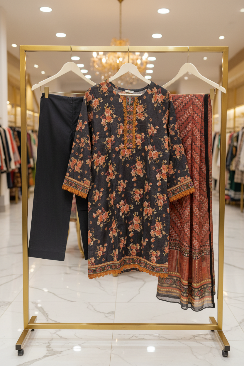 Autumn Ember | Premium Printed Lawn | 3 Piece Suit | Summer Casual Wear