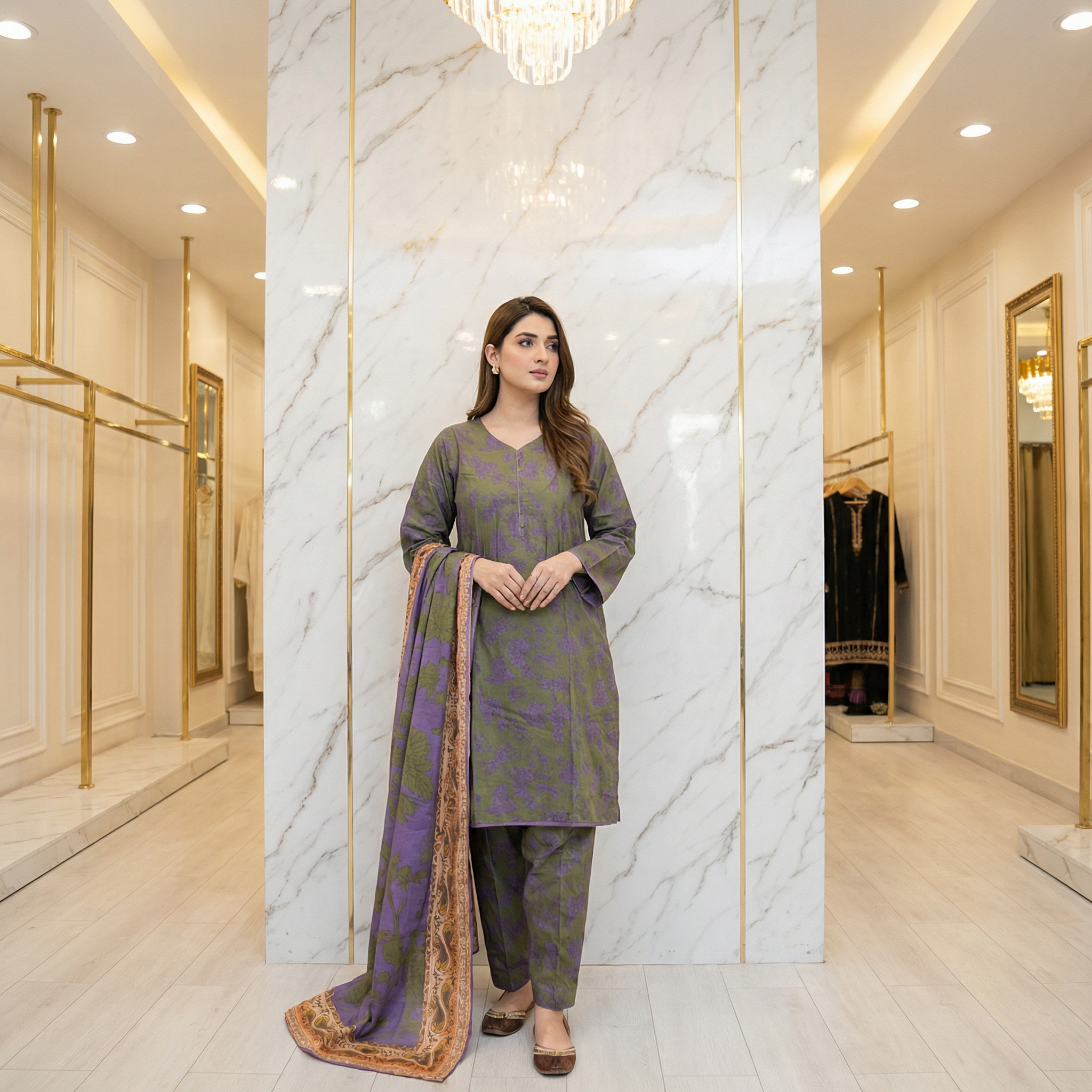 MHM Floral Print Pure Viscose Linen Shalwar Kameez – 8 Prints for Everyday & Eid