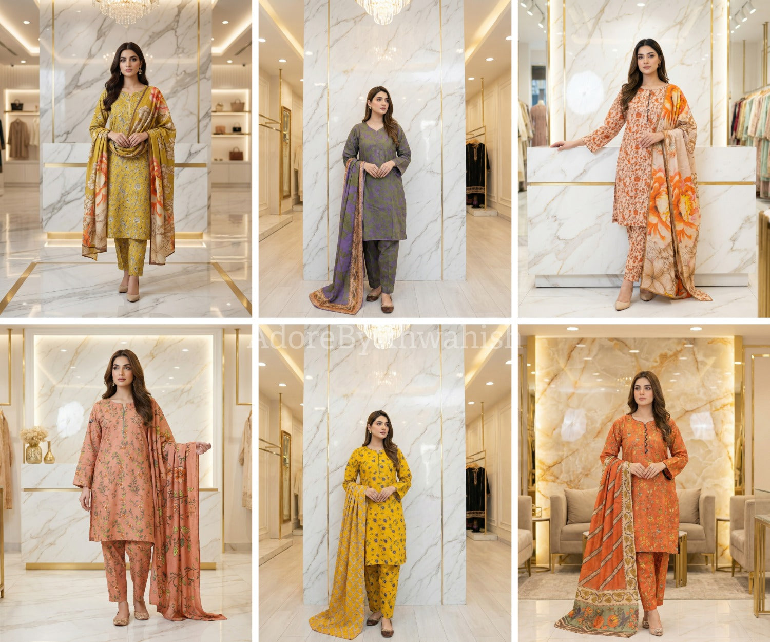 MHM Floral Print Pure Viscose Linen Shalwar Kameez – 8 Prints for Everyday & Eid