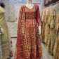 AFZ flamingo pink colour embroidered long dress in organza fabric and dupatta embroidery womenswear plus size traditional dress - AdoreByKhwahish