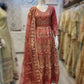 AFZ flamingo pink colour embroidered long dress in organza fabric and dupatta embroidery womenswear plus size traditional dress - AdoreByKhwahish