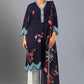 Sana Safinaz H243-12B navy blue colour digital floral print