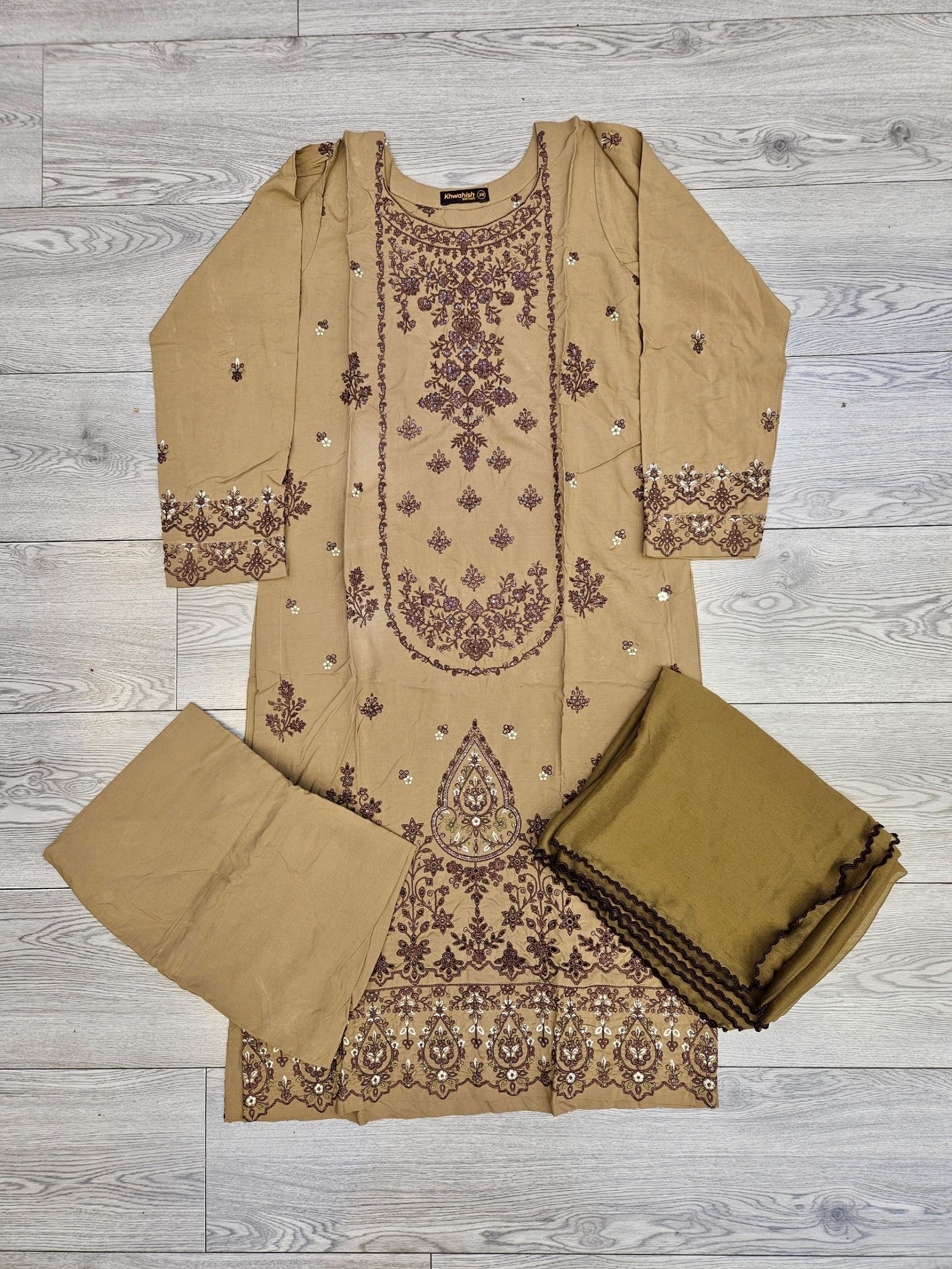 Mocha chocolate brown thread sequins