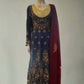 Navy blue with antique gold and red colour