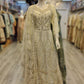 EA off - white colour net handmade foil work embroidered long dress and dupatta embroidery womenswear plus size traditional dress - AdoreByKhwahish