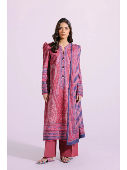 Ethnic EO413 grape colour 100% cotton shalwar kameez with printed dupatta in sizes [M to 8XL] womenswear traditional plus size - AdoreByKhwahish