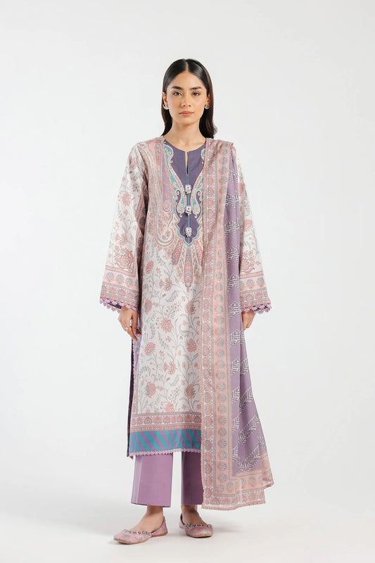 Ethnic smoky grape colour E0414 lawn cotton shalwar kameez with cotton dupatta in sizes (M to 7XL) womenswear traditional clothing cotton plus size comfort - AdoreByKhwahish