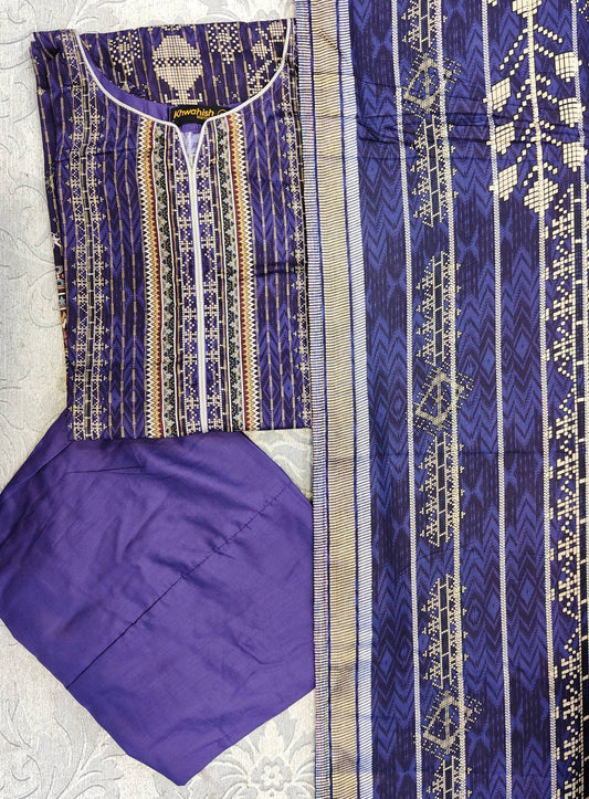 Excellent quality lilen fabric purple colour winter collection shalwar kameez in sizes (S to 7XL) - AdoreByKhwahish