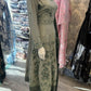 Laurel green colour all over thread and zari embroidered dress