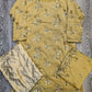 Gold colour pearl and zari embroidery chiffon fabric shalwar kameez (or sharara) suit in sizes (S to 7XL) womenswear traditional dress plus size - AdoreByKhwahish