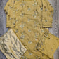 Gold colour pearl and zari embroidery chiffon fabric shalwar kameez (or sharara) suit in sizes (S to 7XL) womenswear traditional dress plus size - AdoreByKhwahish