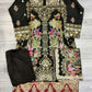 GSL black with pink and gold zari colour embroidered organza fabric shalwar kameez with embroidery dupatta in sizes (S to 7XL) womenswear traditional plus size - AdoreByKhwahish