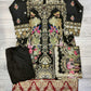 GSL black with pink and gold zari colour embroidered organza fabric shalwar kameez with embroidery dupatta in sizes (S to 7XL) womenswear traditional plus size - AdoreByKhwahish