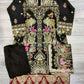 GSL black with pink and gold zari colour embroidered organza fabric shalwar kameez with embroidery dupatta in sizes (S to 7XL) womenswear traditional plus size - AdoreByKhwahish