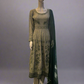 Laurel green colour all over thread and zari embroidered dress