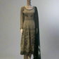 Laurel green colour all over thread and zari embroidered dress