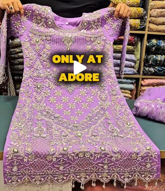 Lilac heavy embroidery lehenga suit