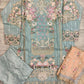 IZK Aqua Blue with Peach Colour Embellished Shalwar Kameez Organza Fabric Embroidery Dupatta in Sizes (S to 7XL) Womenswear Traditional Plus size - AdoreByKhwahish